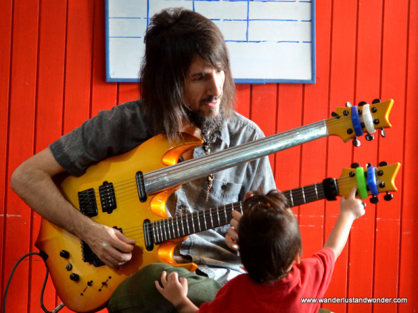 The guitarist was extremely patient with his youngest fans.